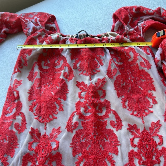 For Love & Lemons rust beige lace off shoulder dress - Picture 14 of 15